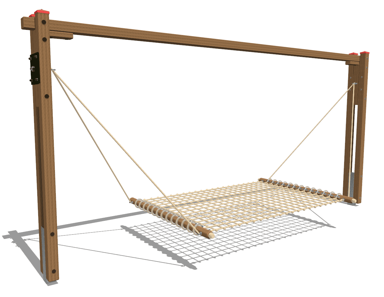 Hängematte mit Kantholzstützen